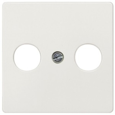 TV Aerial White 2 Outlet Faceplate, Flush Mount