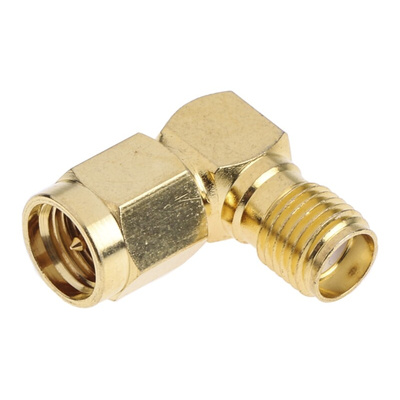 RS PRO Right Angle 50Ω RF Adapter SMA Plug to SMA Socket 12.4GHz