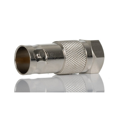 RS PRO Straight 75Ω Coaxial Adapter Type F Plug to BNC Socket 1GHz