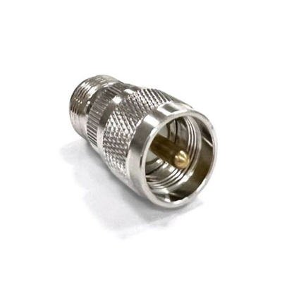 RS PRO Straight 50Ω Coaxial Adapter UHF Plug to N Socket 0.3GHz