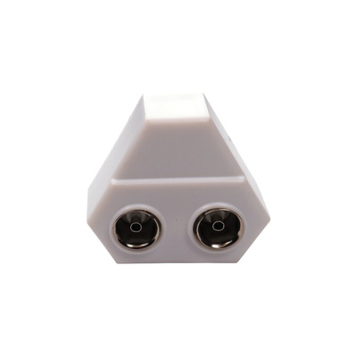 RS PRO Right Angle RF Adapter TV RF Aerial Plug to 2 x TV RF Aerial Socket 0 → 1000MHz