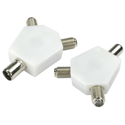 RS PRO Straight RF Adapter TV RF Aerial Plug to Type F Socket