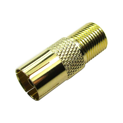 RS PRO Straight RF Adapter Type F Socket to TV RF Aerial Socket