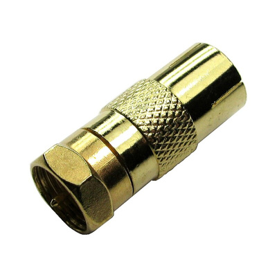 RS PRO Straight Coaxial Adapter Type F Socket to TV RF Aerial Socket