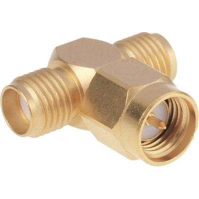 Tee 50Ω RF Adapter SMA Plug to SMA 2 x Socket 0 → 18GHz