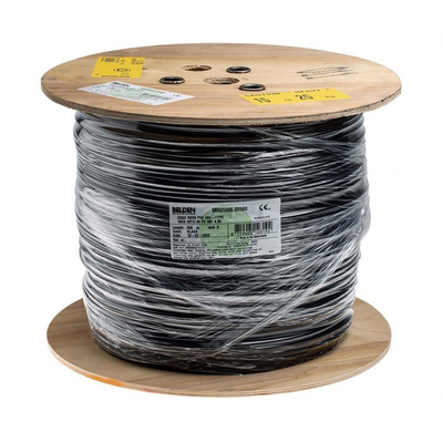 Belden Black Coaxial Cable, 50 Ω 4.95mm OD 500m