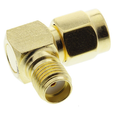Telegartner Right Angle 50Ω RF Adapter SMA Plug to SMA Socket 12.4GHz