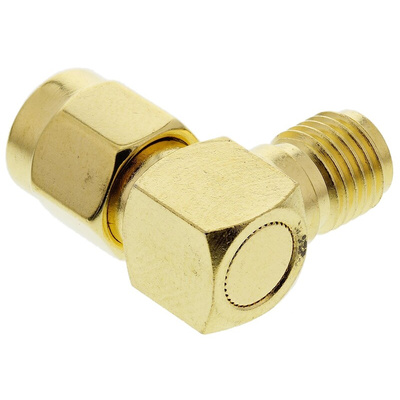 Telegartner Right Angle 50Ω RF Adapter SMA Plug to SMA Socket 12.4GHz