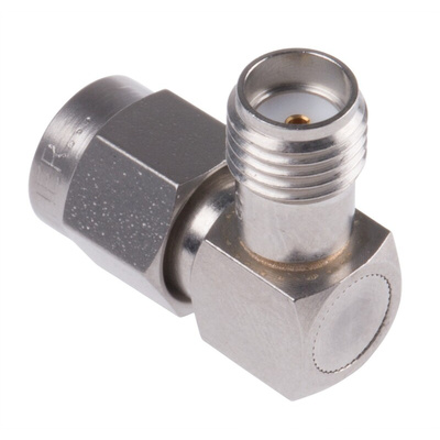 Huber+Suhner Right Angle 50Ω RF Adapter SMA Plug to SMA Socket 14GHz