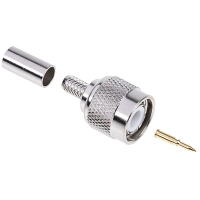 RS PRO, Plug Cable Mount TNC Connector, 50Ω, Crimp, Solder Termination, Straight Body