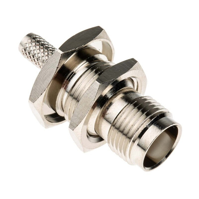 RS PRO, jack Bulkhead Mount TNC Connector, 50Ω, Crimp Termination, Straight Body
