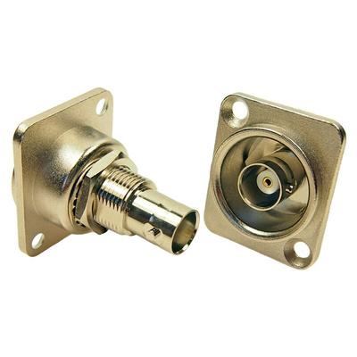 RS PRO, jack Rear Mount BNC Connector, 50Ω, Plug In Termination, Straight Body