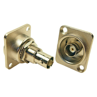 RS PRO, jack Rear Mount BNC Connector, 75Ω, Plug In Termination, Straight Body