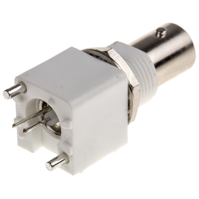 RS PRO, jack PCB Mount BNC Connector, 50Ω, Through Hole Termination, Straight Body