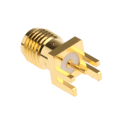 RS PRO, jack Edge Mount SMA Connector, 50Ω, Solder Termination, Straight Body