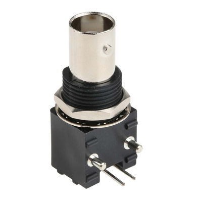 RS PRO, jack PCB Mount BNC Connector, 50Ω, Through Hole Termination, Right Angle Body