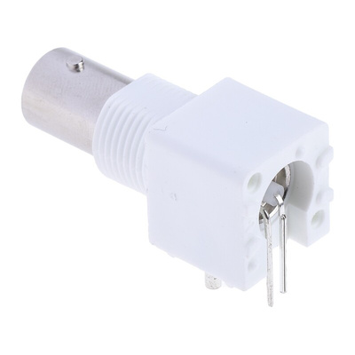 RS PRO, jack PCB Mount BNC Connector, 50Ω, Through Hole Termination, Right Angle Body