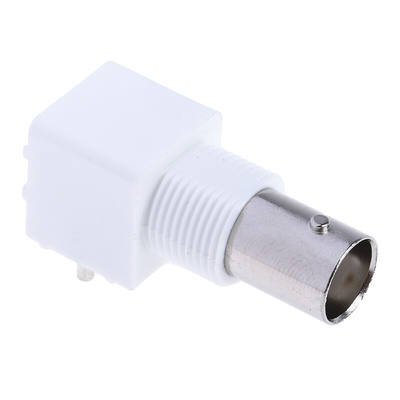 RS PRO, jack PCB Mount BNC Connector, 50Ω, Through Hole Termination, Right Angle Body