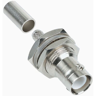 RS PRO, jack Panel Mount BNC Connector, 50Ω, Crimp Termination, Straight Body