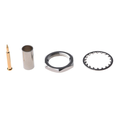 RS PRO, jack Bulkhead Mount TNC Connector, 50Ω, Crimp Termination, Straight Body