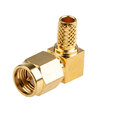 RS PRO, Plug Cable Mount SMA Connector, 50Ω, Clamp Termination, Right Angle Body