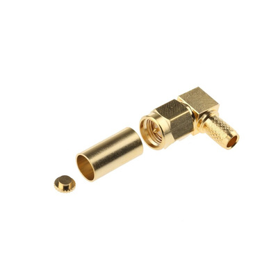 RS PRO, Plug Cable Mount SMA Connector, 50Ω, Crimp Termination, Right Angle Body