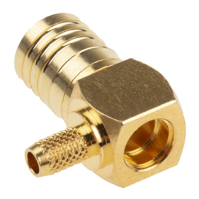 RS PRO, Plug Cable Mount SMB Connector, 50Ω, Crimp Termination, Right Angle Body