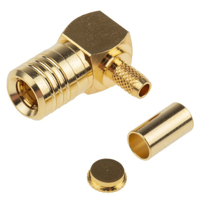 RS PRO, Plug Cable Mount SMB Connector, 50Ω, Crimp Termination, Right Angle Body