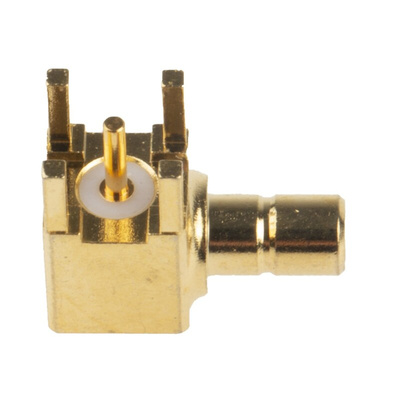 RS PRO, Plug PCB Mount SMB Connector, 50Ω, Solder Termination, Right Angle Body