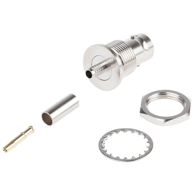 RS PRO, jack Panel Mount BNC Connector, 75Ω, Crimp Termination, Straight Body