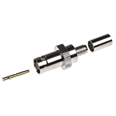 RS PRO, jack Cable Mount BNC Connector, 75Ω, Crimp Termination, Straight Body