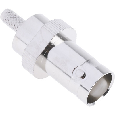 RS PRO, jack Cable Mount BNC Connector, 50Ω, Crimp Termination, Straight Body