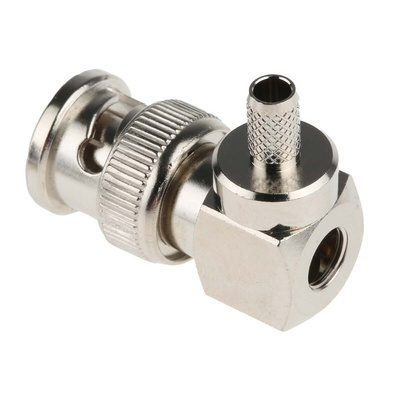 RS PRO, Plug Cable Mount BNC Connector, 50Ω, Crimp Termination, Right Angle Body
