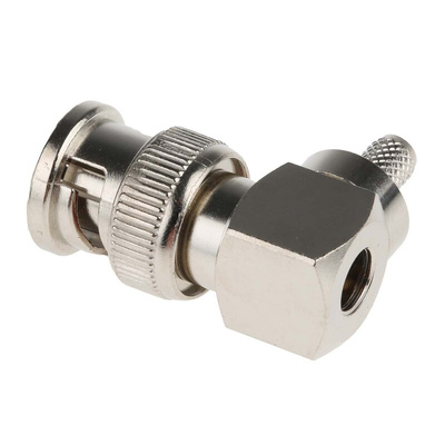 RS PRO, Plug Cable Mount BNC Connector, 50Ω, Crimp Termination, Right Angle Body