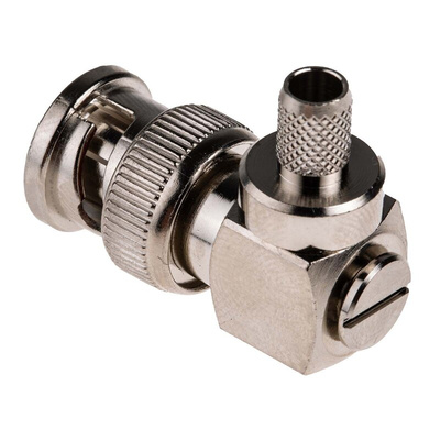 RS PRO, Plug Cable Mount BNC Connector, 75Ω, Crimp Termination, Right Angle Body