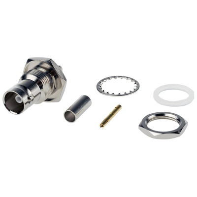RS PRO, jack Panel Mount BNC Connector, 75Ω, Crimp Termination, Straight Body