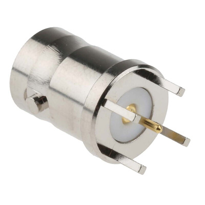 RS PRO, jack PCB Mount BNC Connector, 50Ω, Through Hole Termination, Straight Body