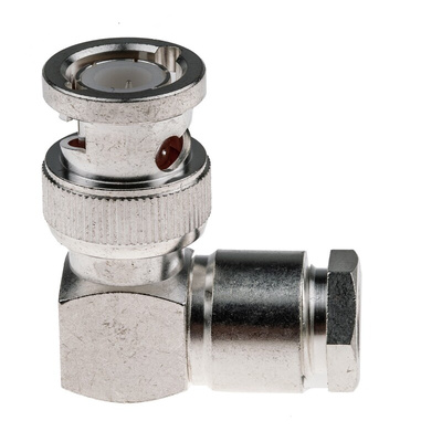 RS PRO, Plug Cable Mount BNC Connector, 50Ω, Clamp Termination, Right Angle Body