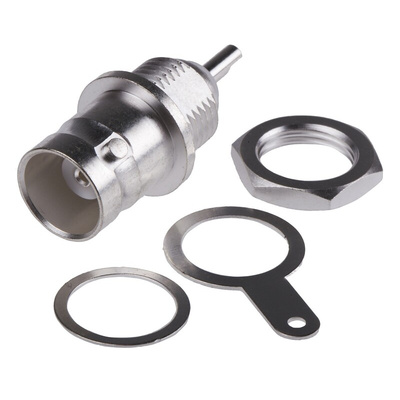 RS PRO, jack Panel Mount BNC Connector, 50Ω, Solder Termination, Straight Body