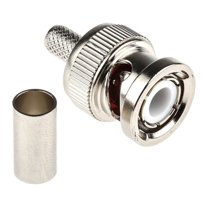 RS PRO, Plug Cable Mount BNC Connector, 50Ω, Crimp Termination, Straight Body