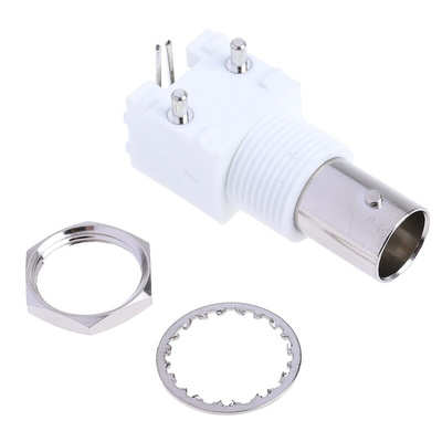 RS PRO, jack PCB Mount BNC Connector, 75Ω, Through Hole Termination, Right Angle Body