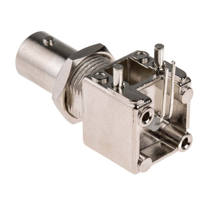 RS PRO, jack PCB Mount BNC Connector, 50Ω, Through Hole Termination, Right Angle Body