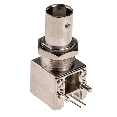 RS PRO, jack PCB Mount BNC Connector, 50Ω, Through Hole Termination, Right Angle Body