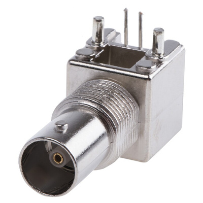 RS PRO, jack PCB Mount BNC Connector, 75Ω, Through Hole Termination, Right Angle Body