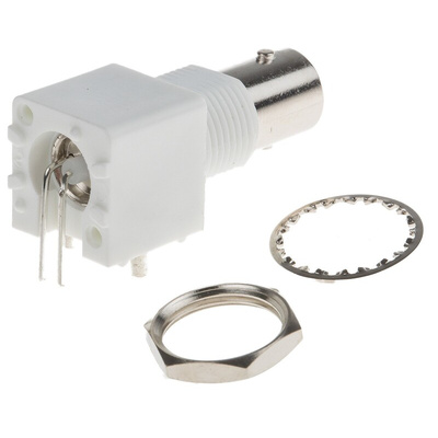 RS PRO, jack PCB Mount BNC Connector, 75Ω, Through Hole Termination, Right Angle Body