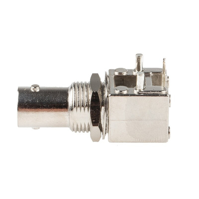 RS PRO, jack PCB Mount BNC Connector, 50Ω, Through Hole Termination, Right Angle Body