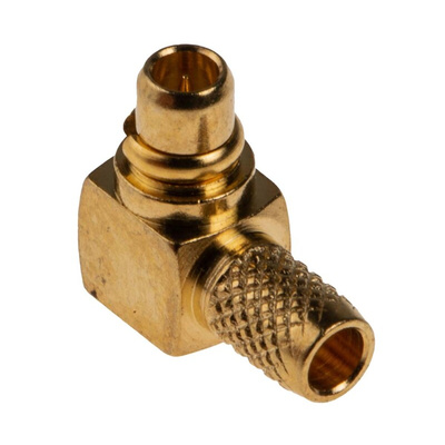 RS PRO, Plug Cable Mount MMCX Connector, 50Ω, Crimp, Solder Termination, Right Angle Body