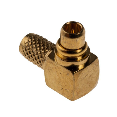 RS PRO, Plug Cable Mount MMCX Connector, 50Ω, Crimp, Solder Termination, Right Angle Body