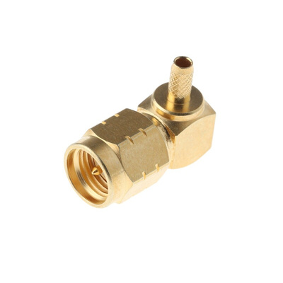 RS PRO, Plug Cable Mount SMA Connector, 50Ω, Crimp Termination, Right Angle Body