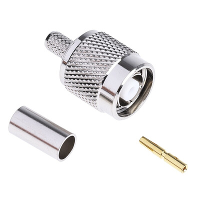 RS PRO, Plug Cable Mount TNC Connector, 50Ω, Crimp Termination, Straight Body